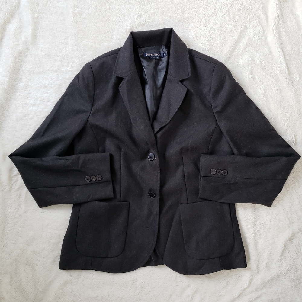 Pendleton Lightweight Wool Flannel Blazer sz 8
